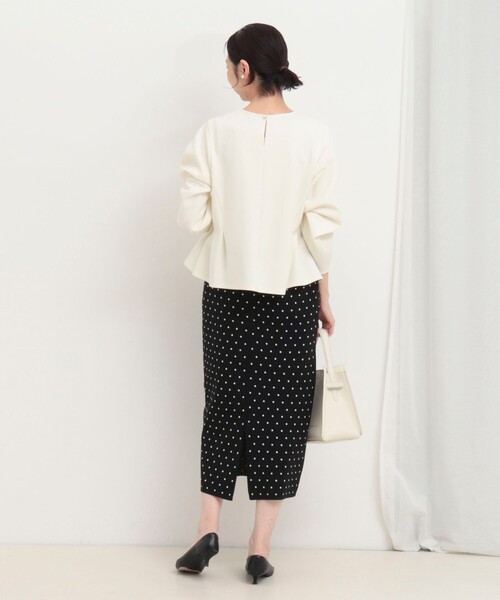 MICO COULIER（ミコクリエ）の「《セットアップ対応》エステルニットドットスカート（スカート・レディース・ライトグレー/ブラック・38）」の15枚目の写真
