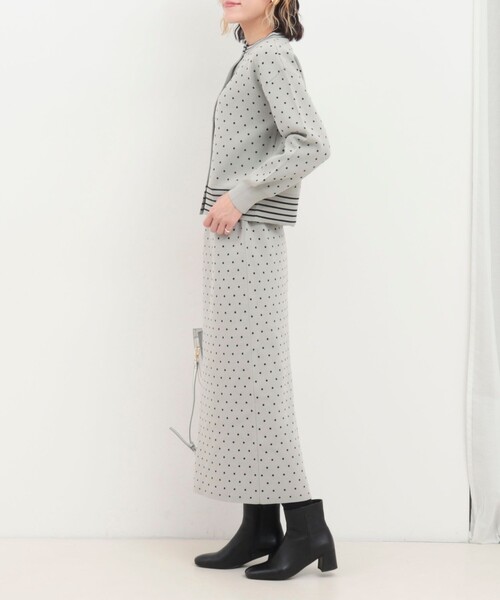 MICO COULIER（ミコクリエ）の「《セットアップ対応》エステルニットドットスカート（スカート・レディース・ライトグレー/ブラック・38）」の20枚目の写真