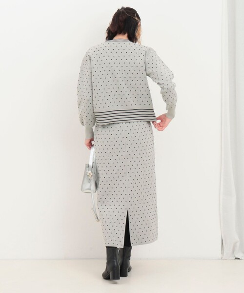 MICO COULIER（ミコクリエ）の「《セットアップ対応》エステルニットドットスカート（スカート・レディース・ライトグレー/ブラック・38）」の21枚目の写真