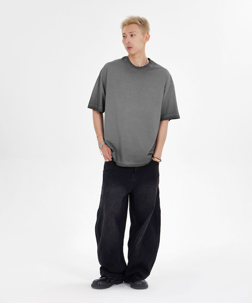 MAKEITTO(メイキット)の「ピグメントウォッシングオーバーサイズクルーネック半袖Tシャツ_グレー(Tシャツ/カットソー・メンズ・その他・M/L/XL/XXL)」の4枚目の写真