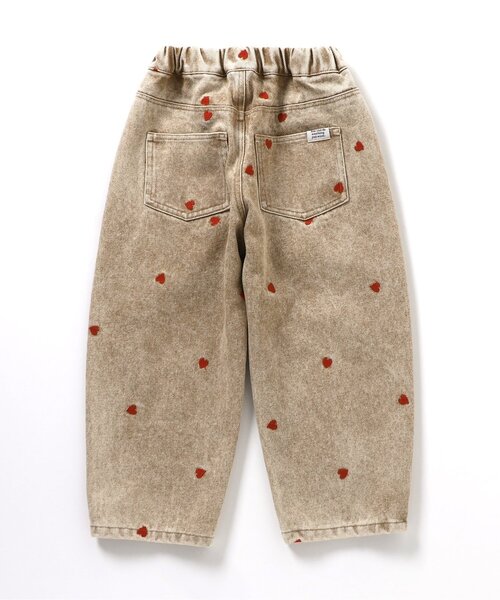 BREEZE(ブリーズ)の「ハート総柄 刺繍バレルパンツ_ジュニア対応(デニムパンツ・キッズ・ベージュ/ブラック・140/130/80/120/110/100/90)」の14枚目の写真