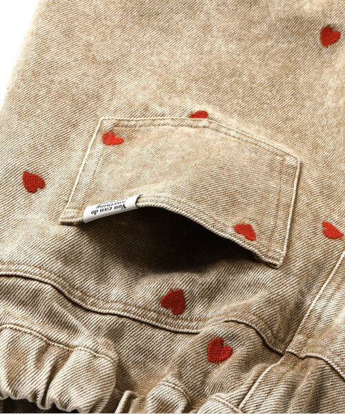 BREEZE(ブリーズ)の「ハート総柄 刺繍バレルパンツ_ジュニア対応(デニムパンツ・キッズ・ベージュ/ブラック・140/130/80/120/110/100/90)」の18枚目の写真