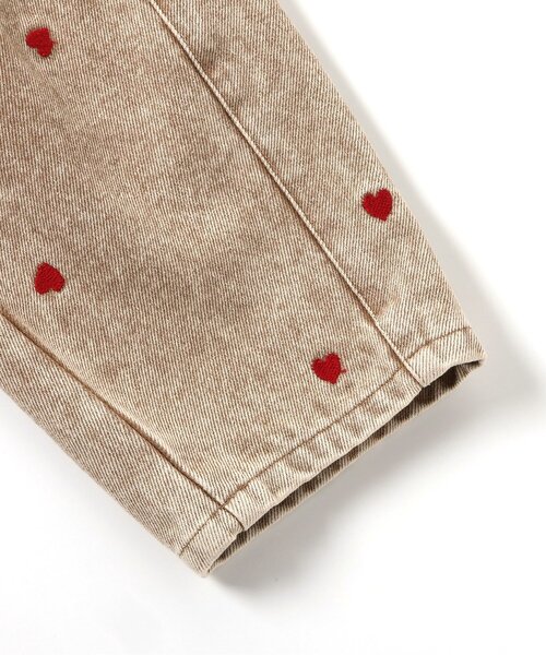 BREEZE(ブリーズ)の「ハート総柄 刺繍バレルパンツ_ジュニア対応(デニムパンツ・キッズ・ベージュ/ブラック・140/130/80/120/110/100/90)」の20枚目の写真