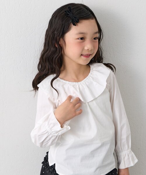 CIAOPANIC TYPY（チャオパニックティピー）の「【KIDS】【フォーマル・セレモニー】 洗えるフリル襟シャツブラウス（シャツ/ブラウス・キッズ・ホワイト・SMALL/MEDIUM）」の7枚目の写真