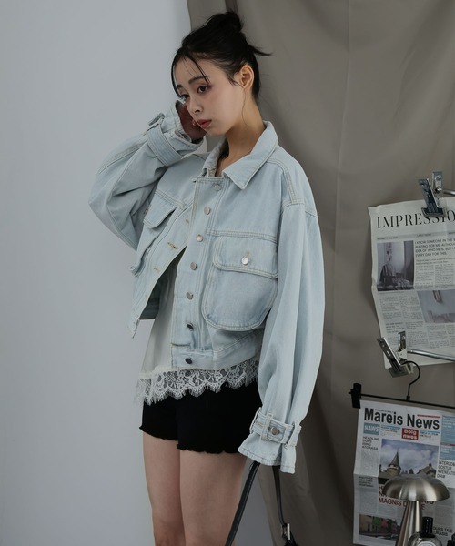 Ulysses(ユリシス)の「ボリュームスリーブデニムジャケット(その他アウター・レディース・ネイビー/ブルー・F)」の17枚目の写真
