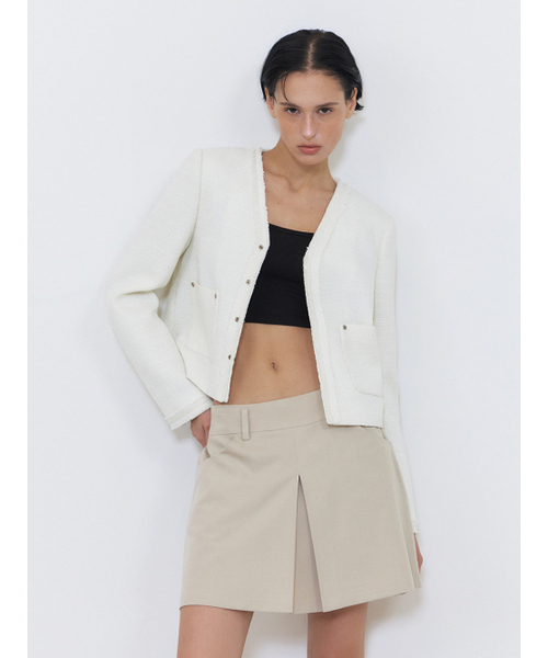 ETMON(エトモン)の「Rivet Pocket Tweed Jacket, Ivory(その他アウター・レディース・その他・S/M)」の3枚目の写真