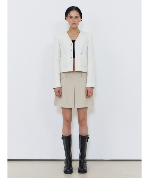 ETMON(エトモン)の「Rivet Pocket Tweed Jacket, Ivory(その他アウター・レディース・その他・S/M)」の4枚目の写真