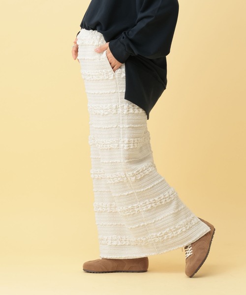 LEPSIM（レプシィム）の「【産前・産後対応】マタニティ／ジャガードナロースカート　634005（マタニティウェア/グッズ・レディース・ブラック/アイボリー・FREE）」の5枚目の写真