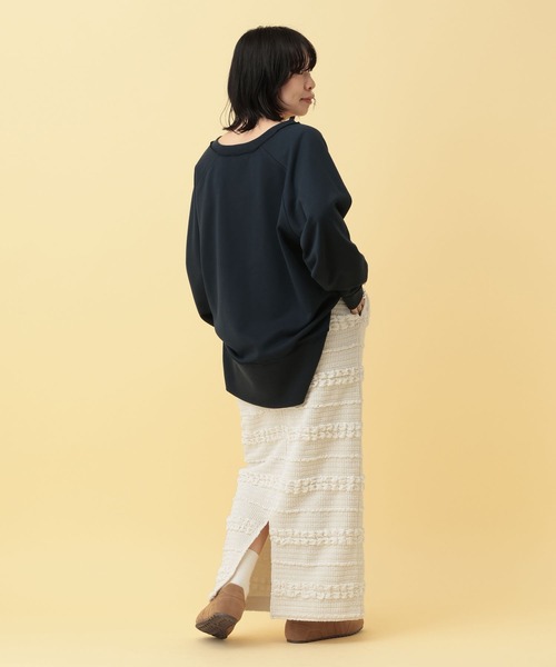 LEPSIM（レプシィム）の「【産前・産後対応】マタニティ／ジャガードナロースカート　634005（マタニティウェア/グッズ・レディース・ブラック/アイボリー・FREE）」の8枚目の写真