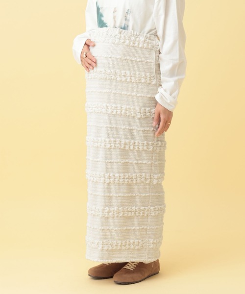 LEPSIM（レプシィム）の「【産前・産後対応】マタニティ／ジャガードナロースカート　634005（マタニティウェア/グッズ・レディース・ブラック/アイボリー・FREE）」の16枚目の写真