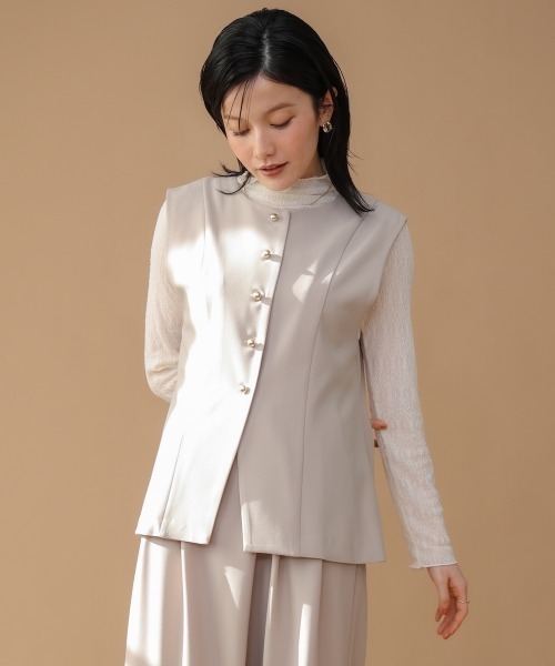 Bou Jeloud(ブージュルード)の「【はあちゅう*Bou Jeloud】2WAYフェイスベスト(ベスト・レディース・ベージュ/ネイビー・38/40)」の19枚目の写真