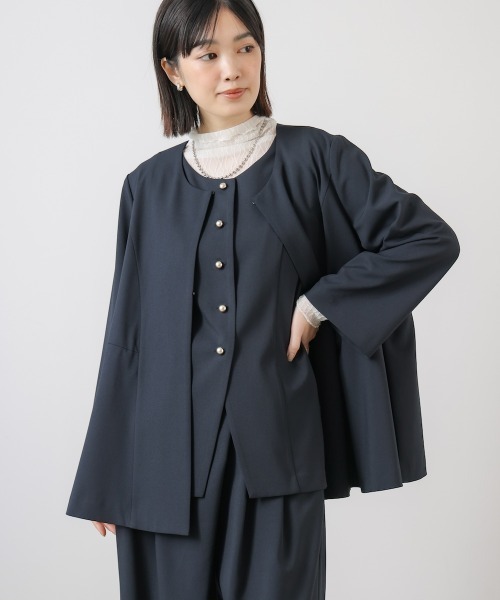 Bou Jeloud(ブージュルード)の「【はあちゅう*Bou Jeloud】2WAYフェイスベスト(ベスト・レディース・ベージュ/ネイビー・38/40)」の6枚目の写真