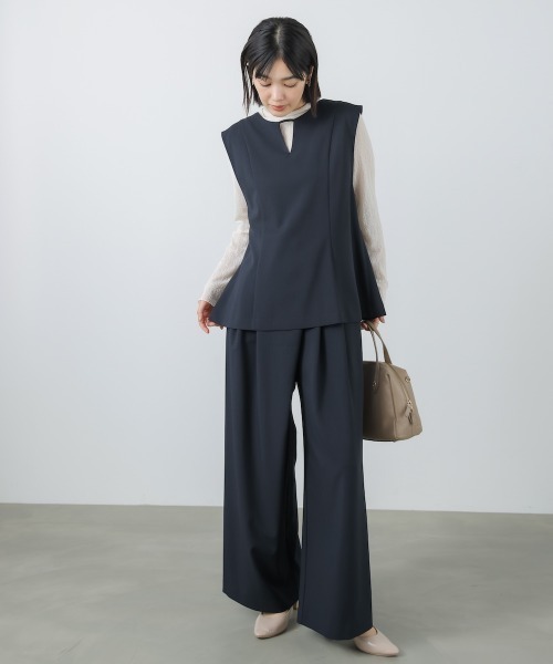 Bou Jeloud(ブージュルード)の「【はあちゅう*Bou Jeloud】2WAYフェイスベスト(ベスト・レディース・ベージュ/ネイビー・38/40)」の10枚目の写真