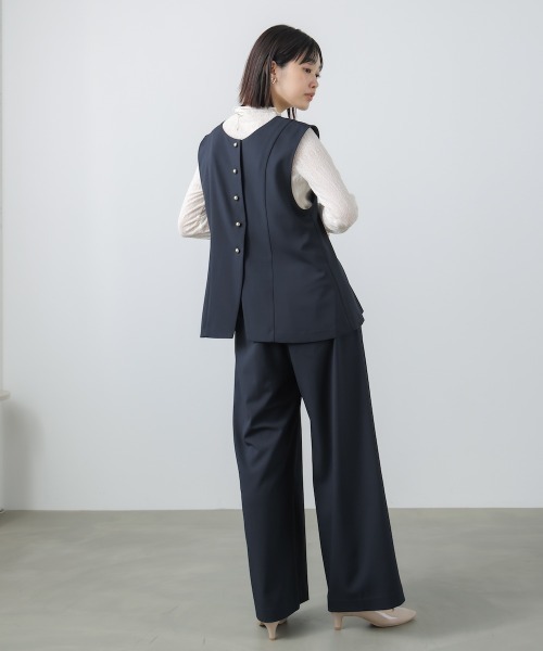 Bou Jeloud(ブージュルード)の「【はあちゅう*Bou Jeloud】2WAYフェイスベスト(ベスト・レディース・ベージュ/ネイビー・38/40)」の11枚目の写真