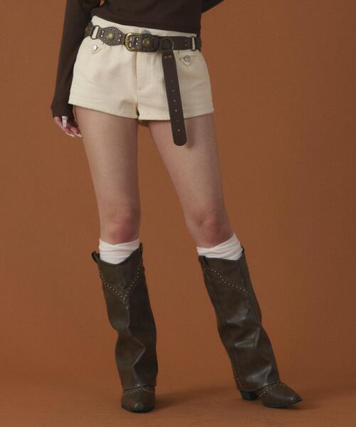 dispark（ディスパーク）の「DISPARK/【26年春夏新作】コーデュロイマイクロショートパンツ（その他パンツ・レディース・アイボリー/ブラック・SMALL/MEDIUM）」の5枚目の写真
