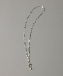 Lilas（リラ）の「【SAMH by LILAS】パールTバークリップチェーンネックレス SV（ネックレス）」