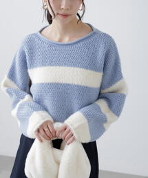 FREE'S MART | ◆編み地ミックスショート丈ボーダーニット(ニット/セーター)