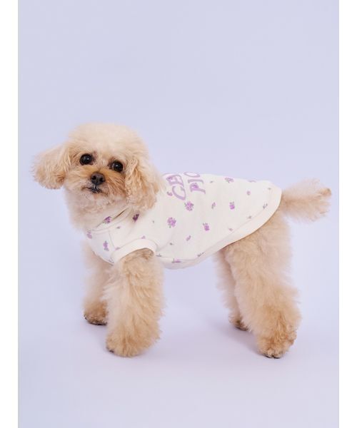gelato pique（ジェラートピケ）の「【CAT&DOG】フラワー柄裏毛フーディー（リード/ハーネス/首輪・レディース・ラベンダー/ブルー・S/M/L）」の6枚目の写真