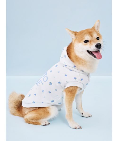 gelato pique（ジェラートピケ）の「【CAT&DOG】フラワー柄裏毛フーディー（リード/ハーネス/首輪・レディース・ラベンダー/ブルー・S/M/L）」の13枚目の写真