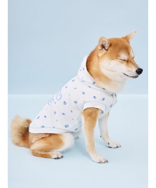 gelato pique（ジェラートピケ）の「【CAT&DOG】フラワー柄裏毛フーディー（リード/ハーネス/首輪・レディース・ラベンダー/ブルー・S/M/L）」の14枚目の写真