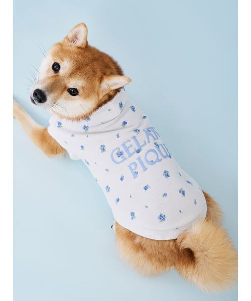 gelato pique（ジェラートピケ）の「【CAT&DOG】フラワー柄裏毛フーディー（リード/ハーネス/首輪・レディース・ラベンダー/ブルー・S/M/L）」の16枚目の写真