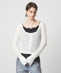 ASTRAET | ＜ASTRAET＞12G アイレット スクエアネックカーディガン(カーディガン/ボレロ)