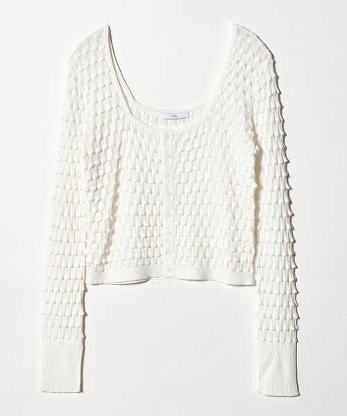 ASTRAET(アストラット)の「<ASTRAET>12G アイレット スクエアネックカーディガン(カーディガン/ボレロ・レディース・ブラック/ホワイト・FREE)」の20枚目の写真