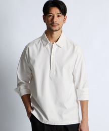 LANVIN en Bleu | 製品染め バックサテン スキッパーシャツ(シャツ/ブラウス)