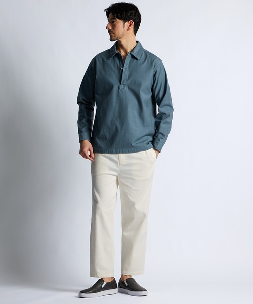 LANVIN en Bleu（ランバンオンブルー）の「製品染め バックサテン スキッパーシャツ（シャツ/ブラウス・メンズ・ブルーグレー/ホワイト/ネイビー・52/50/48/46）」の7枚目の写真