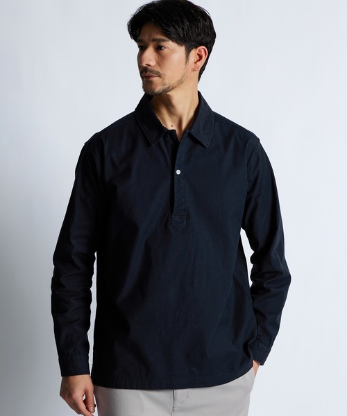 LANVIN en Bleu（ランバンオンブルー）の「製品染め バックサテン スキッパーシャツ（シャツ/ブラウス・メンズ・ブルーグレー/ホワイト/ネイビー・52/50/48/46）」の8枚目の写真