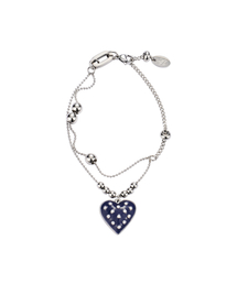 NFF（エヌエフエフ）の「dot heart bracelet-navy（ブレスレット）」