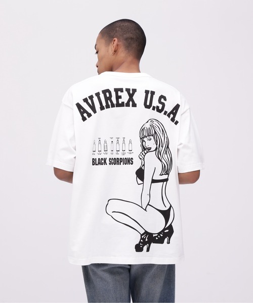 AVIREX（アヴィレックス）の「《WEB&DEPOT限定》BLACK SCORPIONS T-SHIRT / ブラックスコーピオンズ ティーシャツ / AVIREX / アヴィレックス（Tシャツ/カットソー・メンズ・ホワイト/サックスブルー/ブラック/レモンイエロー・XX-LARGE/X-LARGE/LARGE/MEDIUM）」の16枚目の写真