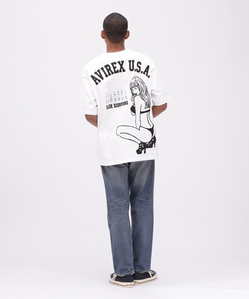 AVIREX（アヴィレックス）の「《WEB&DEPOT限定》BLACK SCORPIONS T-SHIRT / ブラックスコーピオンズ ティーシャツ / AVIREX / アヴィレックス（Tシャツ/カットソー・メンズ・ホワイト/サックスブルー/ブラック/レモンイエロー・XX-LARGE/X-LARGE/LARGE/MEDIUM）」の18枚目の写真