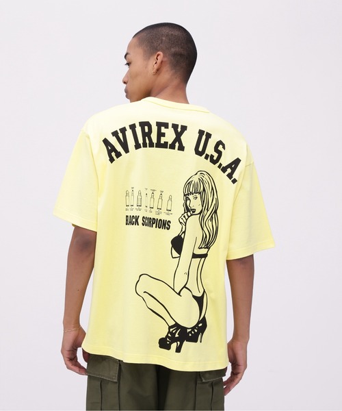 AVIREX（アヴィレックス）の「《WEB&DEPOT限定》BLACK SCORPIONS T-SHIRT / ブラックスコーピオンズ ティーシャツ / AVIREX / アヴィレックス（Tシャツ/カットソー・メンズ・ホワイト/サックスブルー/ブラック/レモンイエロー・XX-LARGE/X-LARGE/LARGE/MEDIUM）」の9枚目の写真