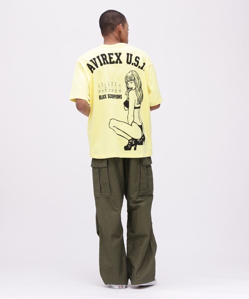 AVIREX（アヴィレックス）の「《WEB&DEPOT限定》BLACK SCORPIONS T-SHIRT / ブラックスコーピオンズ ティーシャツ / AVIREX / アヴィレックス（Tシャツ/カットソー・メンズ・ホワイト/サックスブルー/ブラック/レモンイエロー・XX-LARGE/X-LARGE/LARGE/MEDIUM）」の11枚目の写真