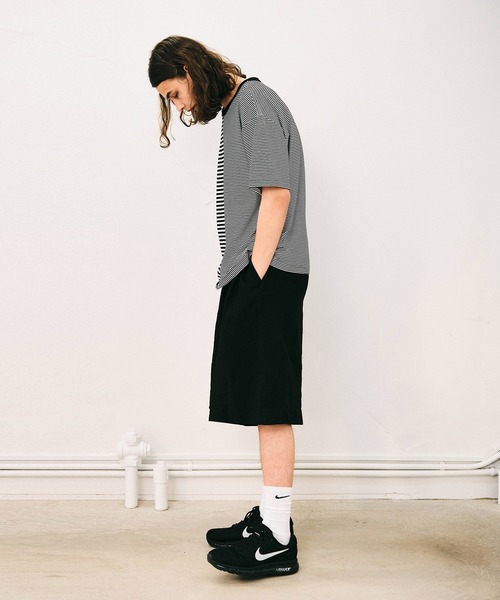 NOISE MAKER(ノイズメーカー)の「【接触冷感】オーバーサイズボーダーTシャツ【MADE IN JAPAN】(Tシャツ/カットソー・メンズ・ホワイト系その他/グレー系その他・M/XL/L)」の3枚目の写真