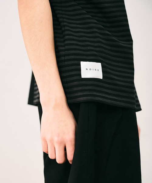 NOISE MAKER(ノイズメーカー)の「【接触冷感】オーバーサイズボーダーTシャツ【MADE IN JAPAN】(Tシャツ/カットソー・メンズ・ホワイト系その他/グレー系その他・M/XL/L)」の9枚目の写真