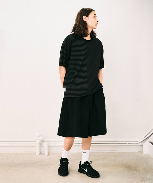 NOISE MAKER(ノイズメーカー)の「【接触冷感】オーバーサイズボーダーTシャツ【MADE IN JAPAN】(Tシャツ/カットソー・メンズ・ホワイト系その他/グレー系その他・M/XL/L)」の7枚目の写真