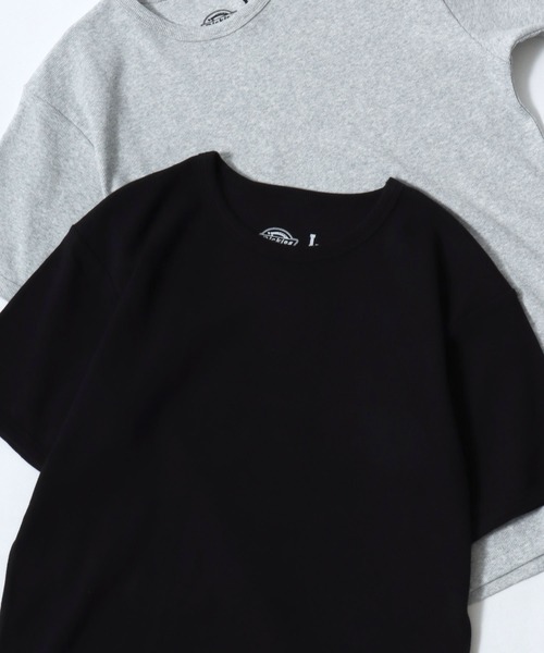 Dickies(ディッキーズ)の「Dickies/ディッキーズ タイトフィット デイリー テレコリブ 無地 ロゴ ワンポイント刺繍 クルーネック 半袖Tシャツ/レディース メンズ(Tシャツ/カットソー・メンズ・グレー/ブラック/ネイビー/ホワイト・M/L/XL)」の2枚目の写真