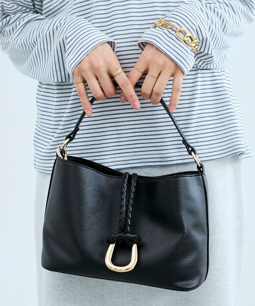 le.coeur blanc（ルクールブラン）の「リングモチーフ付きショルダー（ショルダーバッグ・レディース・ライトグレー/ブラック/ミント・FREE）」の9枚目の写真