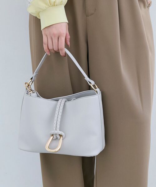 le.coeur blanc（ルクールブラン）の「リングモチーフ付きショルダー（ショルダーバッグ・レディース・ライトグレー/ブラック/ミント・FREE）」の5枚目の写真