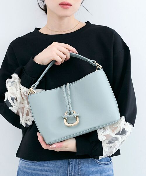 le.coeur blanc（ルクールブラン）の「リングモチーフ付きショルダー（ショルダーバッグ・レディース・ライトグレー/ブラック/ミント・FREE）」の21枚目の写真