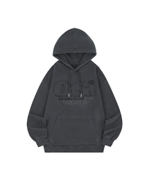 ODD STUDIO（オッドスタジオ）の「ODSD ピグメントダメージオーバーサイズフードパーカー - チャコール（パーカー）」