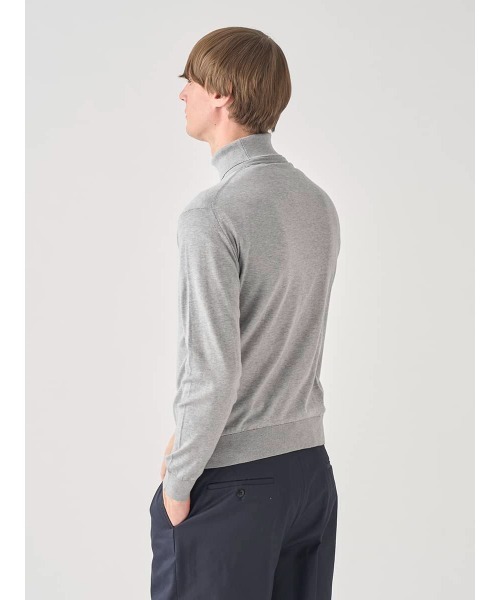 JOHN SMEDLEY（ジョンスメドレー）の「タートルネック長袖コットンニットプルオーバー（ニット/セーター・メンズ・グレー・S/M/L）」の5枚目の写真