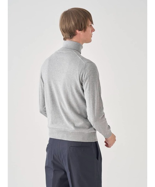 JOHN SMEDLEY（ジョンスメドレー）の「タートルネック長袖コットンニットプルオーバー（ニット/セーター・メンズ・グレー・S/M/L）」の6枚目の写真