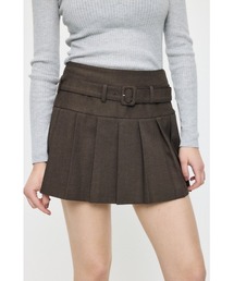LOW SLUNG PLEATED ミニスカート