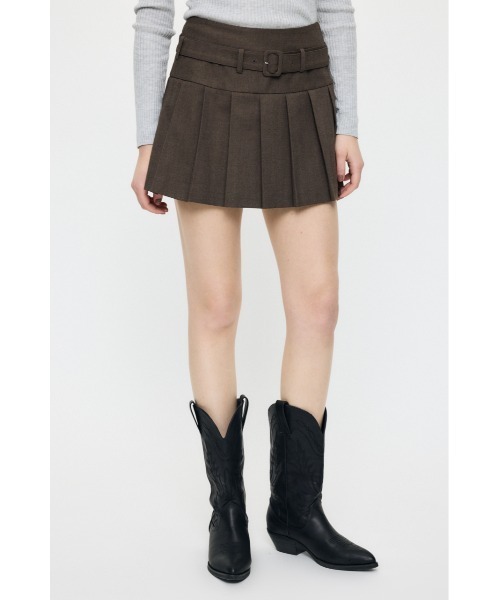 MOUSSY(マウジー)の「LOW SLUNG PLEATED ミニスカート(スカート・レディース・グレー/ブラウン・1/2)」の3枚目の写真