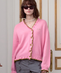 DEWEDEWE（デュイデュイ）の「Vロマンティックカーディガン_ピンク（カーディガン/ボレロ）」