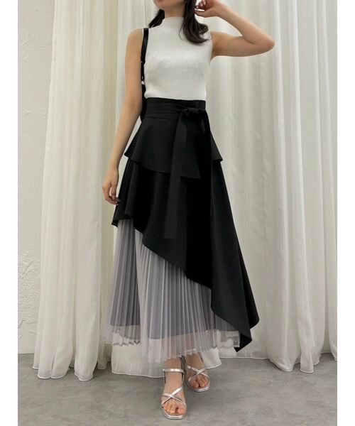 dazzlin（ダズリン）の「アシメティアードプリーツスカート（スカート・レディース・アイボリー/インディゴブルー/チャコールグレー・MEDIUM/SMALL）」の8枚目の写真