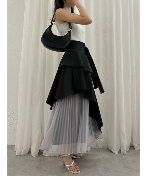 dazzlin（ダズリン）の「アシメティアードプリーツスカート（スカート・レディース・アイボリー/インディゴブルー/チャコールグレー・MEDIUM/SMALL）」の10枚目の写真